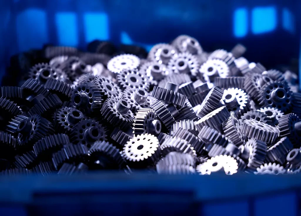 Gear Die Casting 3 Large scale die casting of small gear parts