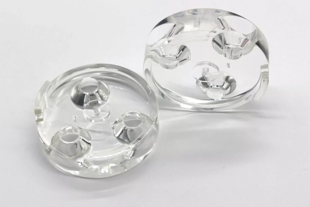 3D printing manufacturing of transparent plastic lens parts for LED lights