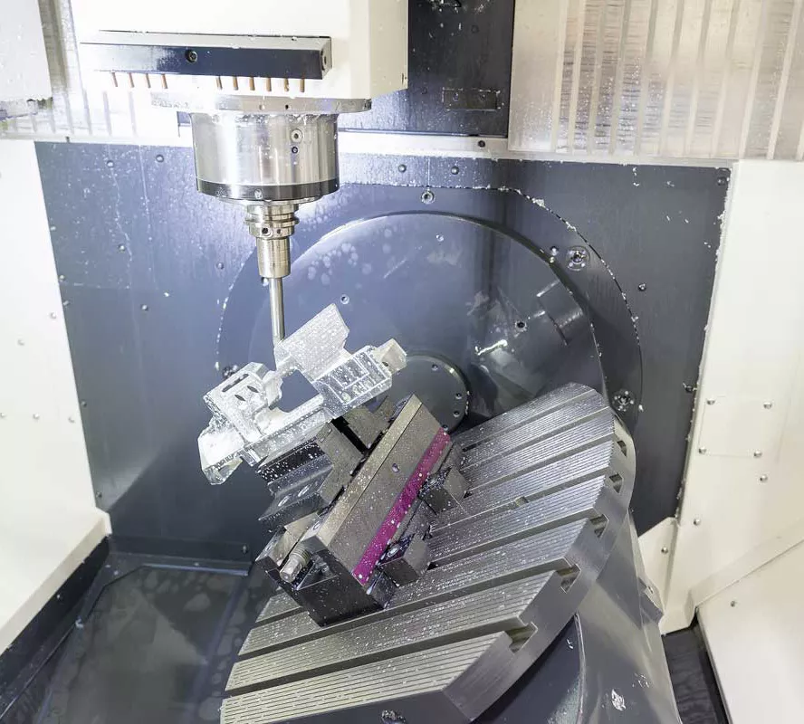 Multi axis precision machining of aluminum alloy parts with complex designs