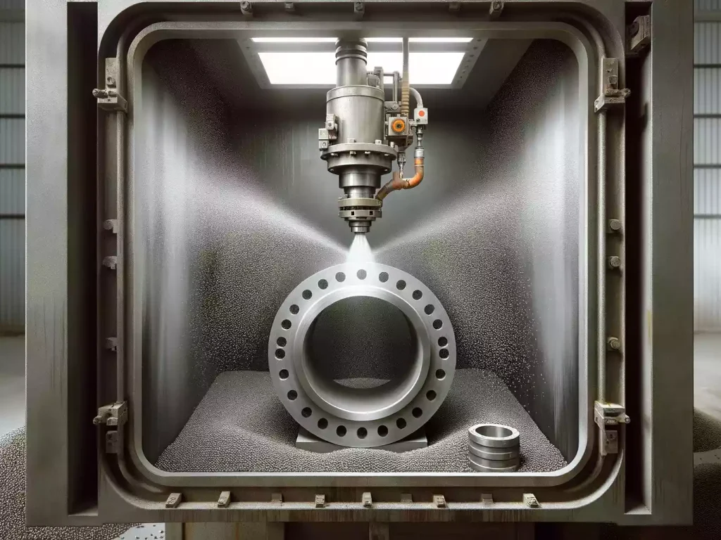 Semi finished stainless steel flange surface treatment after sandblasting after CNC machining1