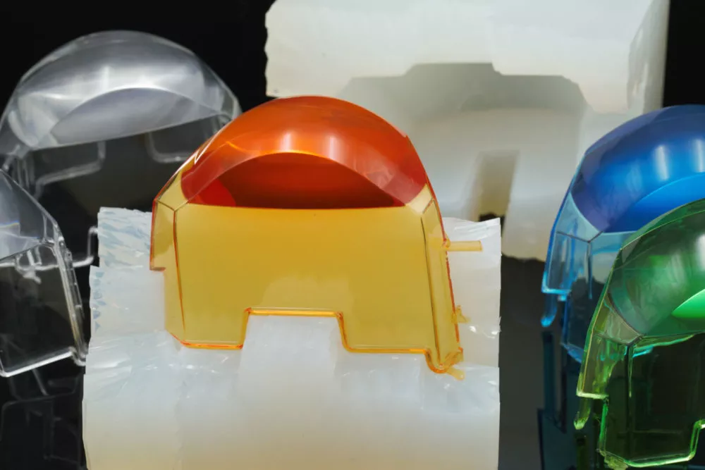 urethane casting Various colored transparent plastic parts.jpeg
