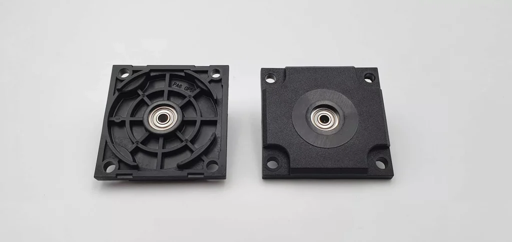 Insert injection molding of plastic parts for industrial equipment