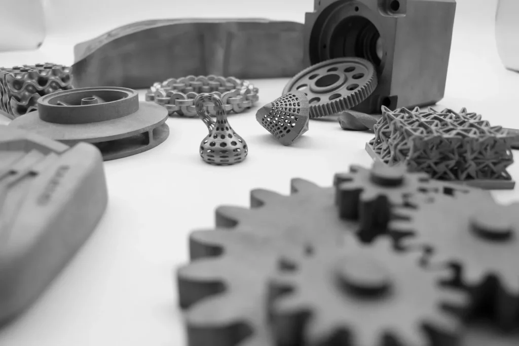 Metal binder jetting 3D printing of components in a variety of materials