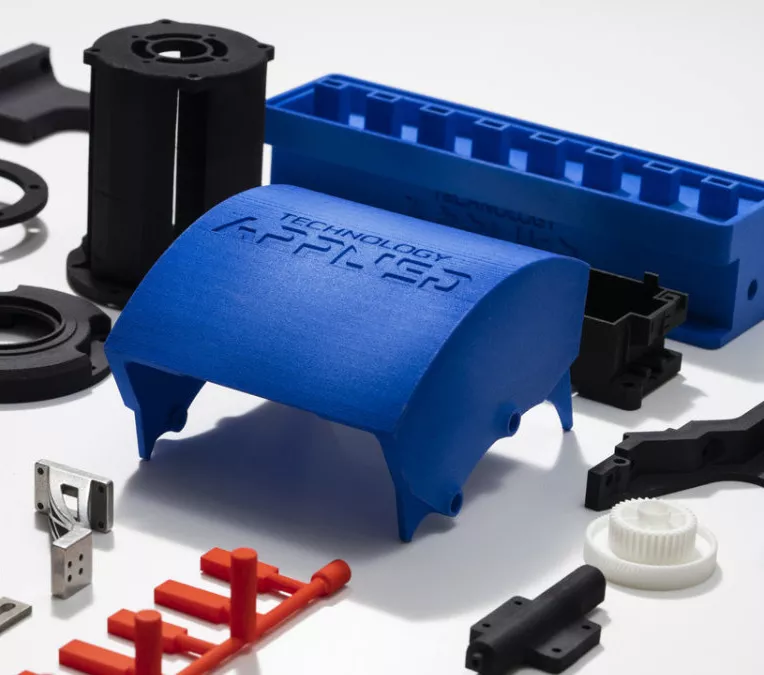 SLS 3D printed plastic parts in a variety of different colors1
