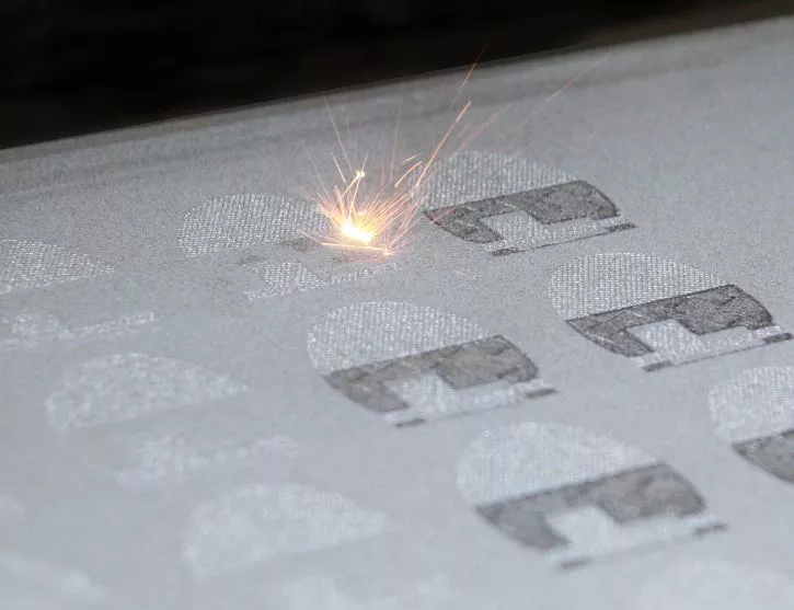 a close up of a co2 laswer fusing powder particles