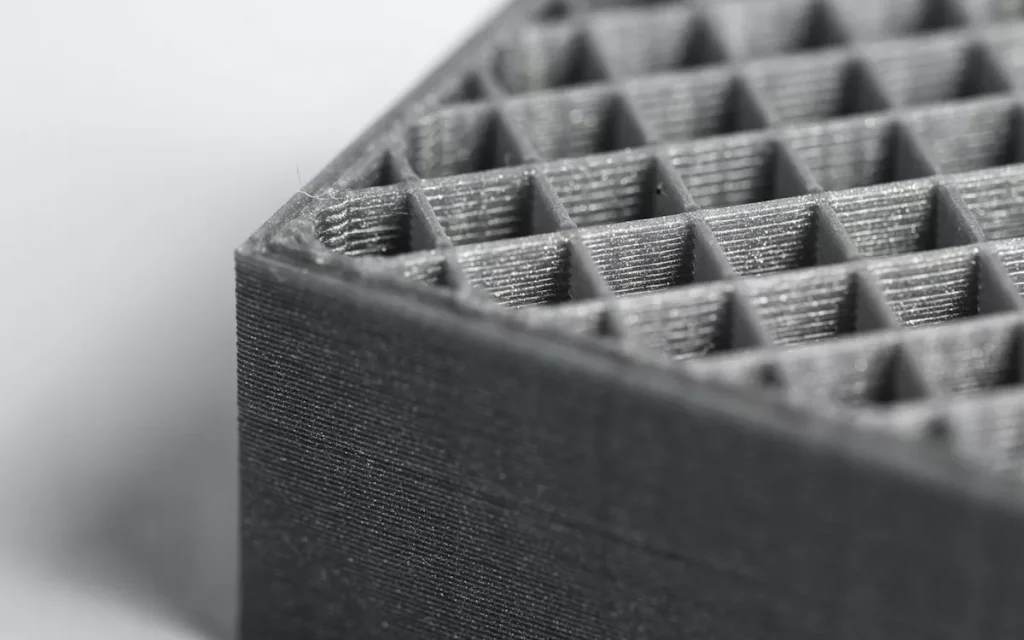 Detail of a custom part made with FDM printing