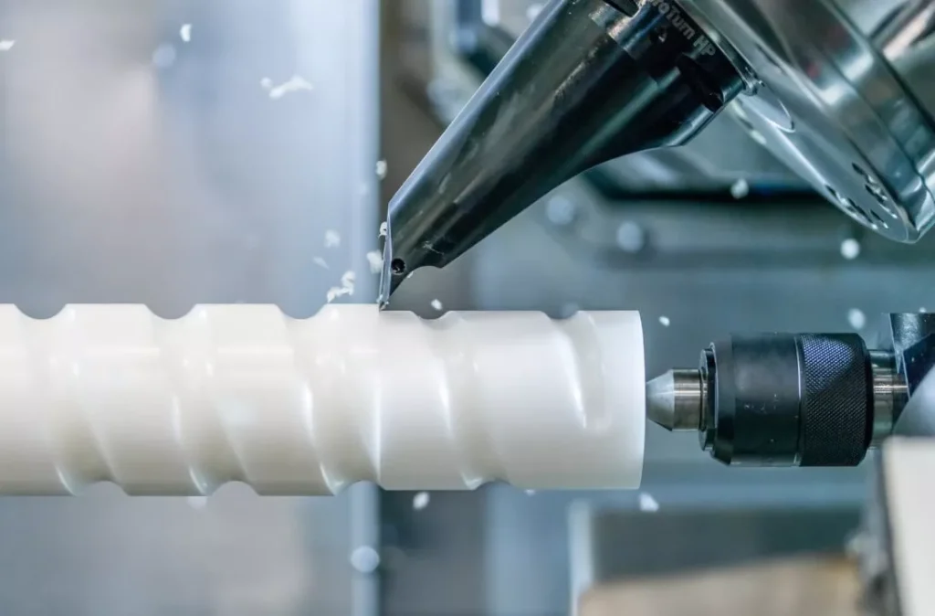 CNC machining of PVC rod material plastic parts1