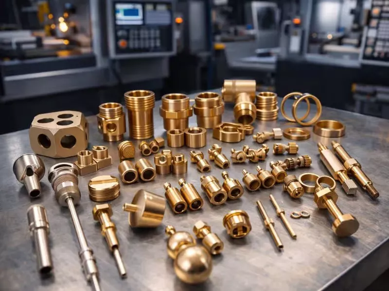 Various types of bronze parts